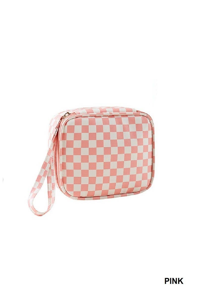 Checkered Makeup Travel Case