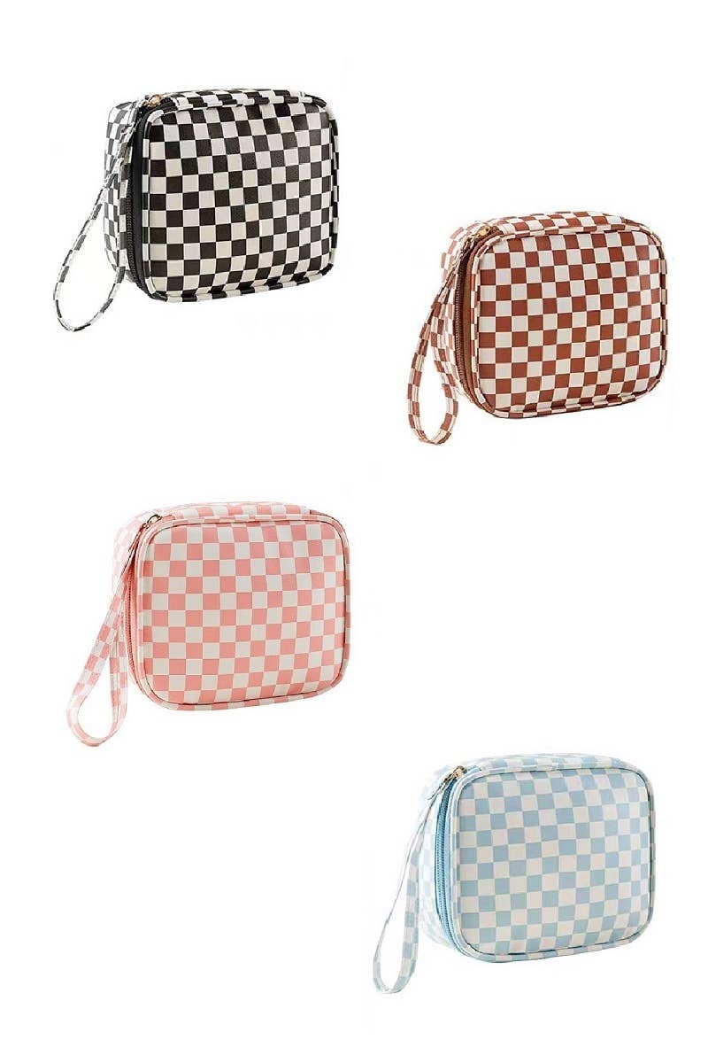 Checkered Makeup Travel Case