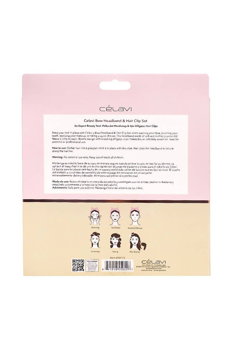 Bow Headband & Hair Clip Set