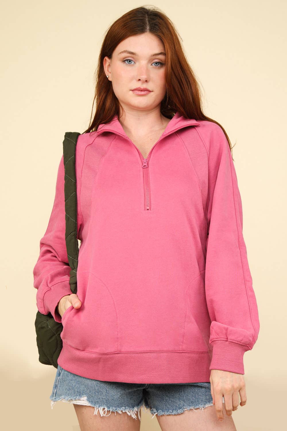Oversized Sweatshirt Henley