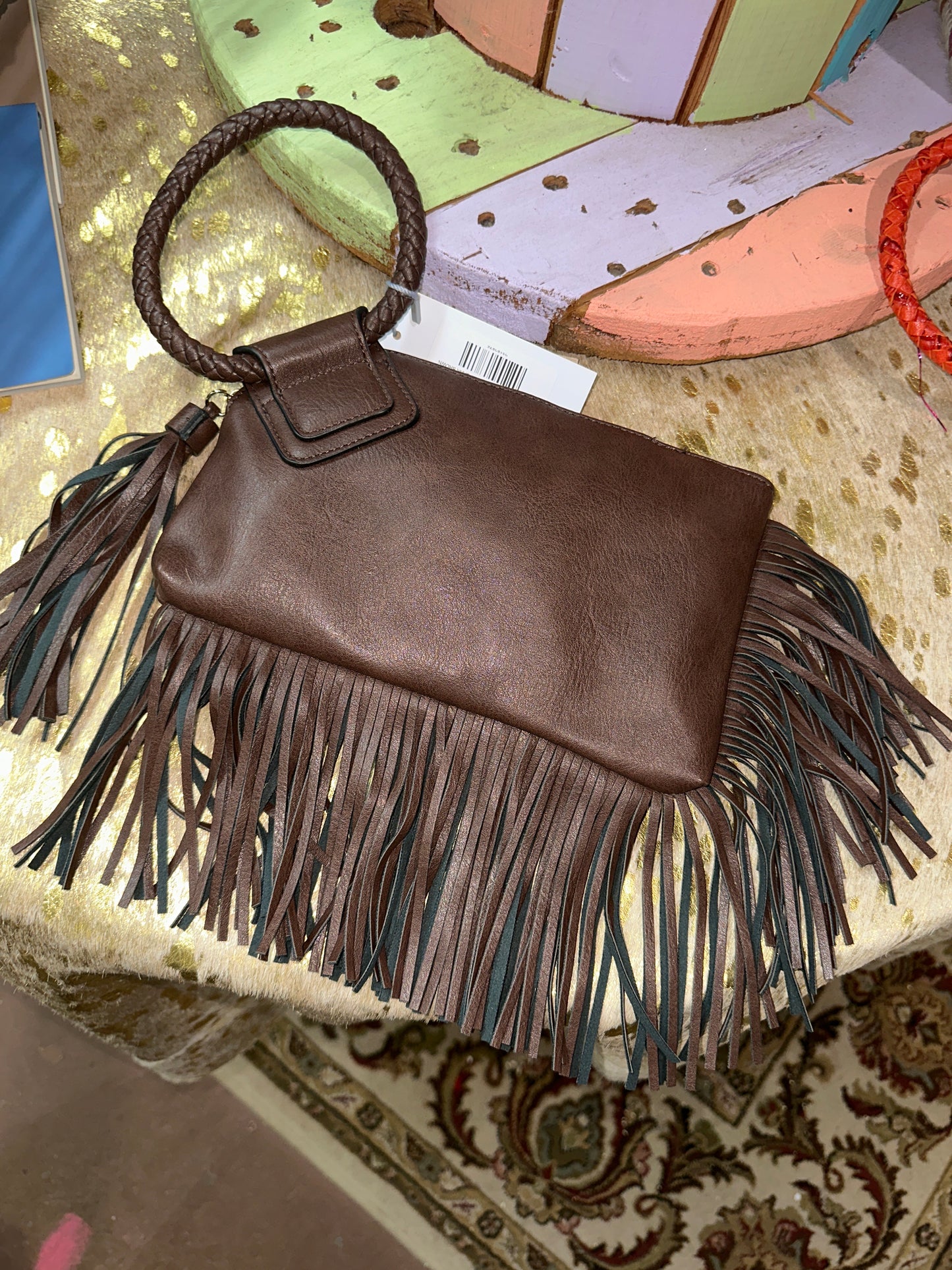 FRINGE WRISTLET PURSE