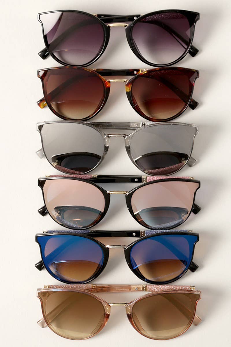 Women's Round Glitter Sunglasses