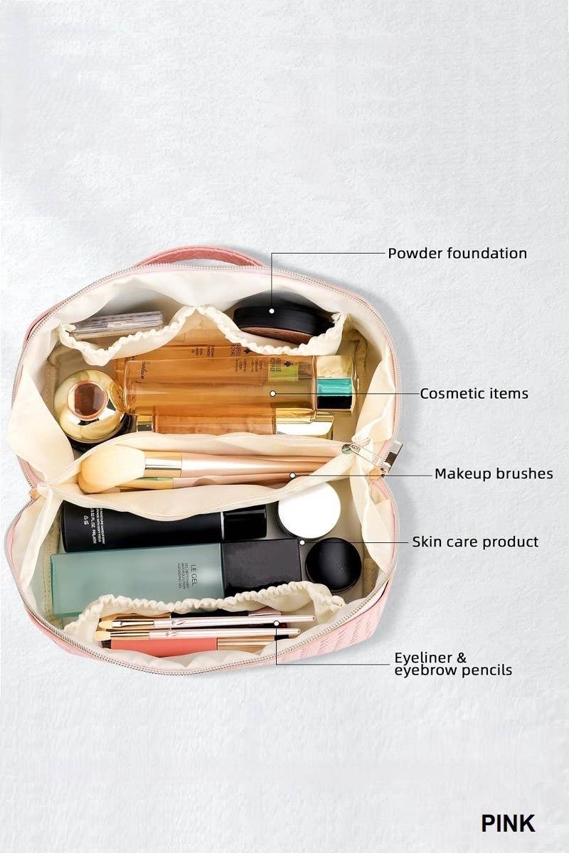 Leather Cosmetic Makeup Travel Bag