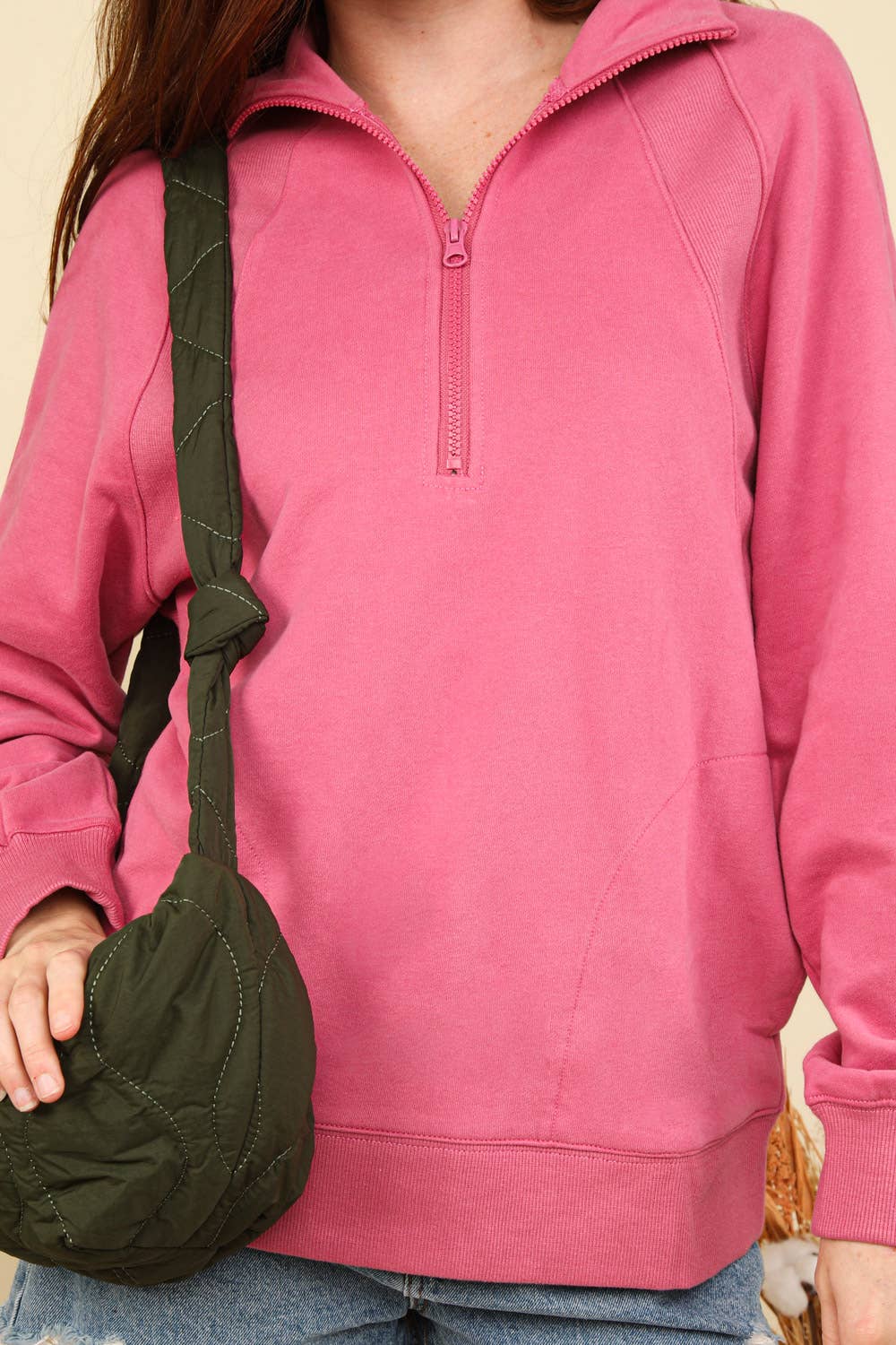 Oversized Sweatshirt Henley
