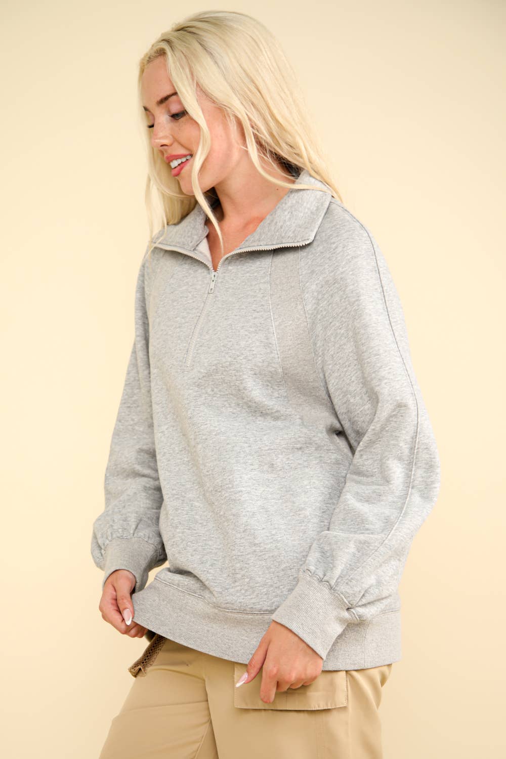 Oversized Sweatshirt Henley