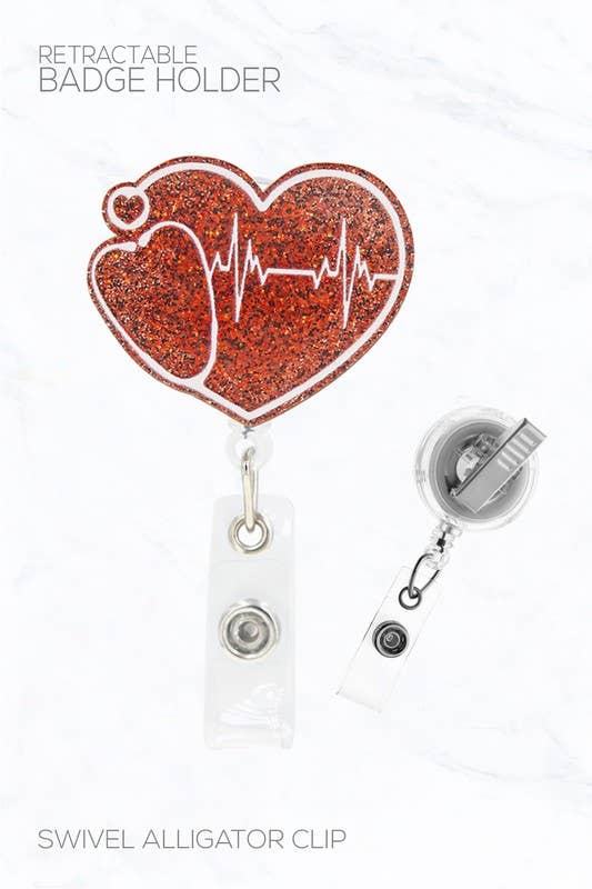 31836LSI Heart Cardiac Badge Holder