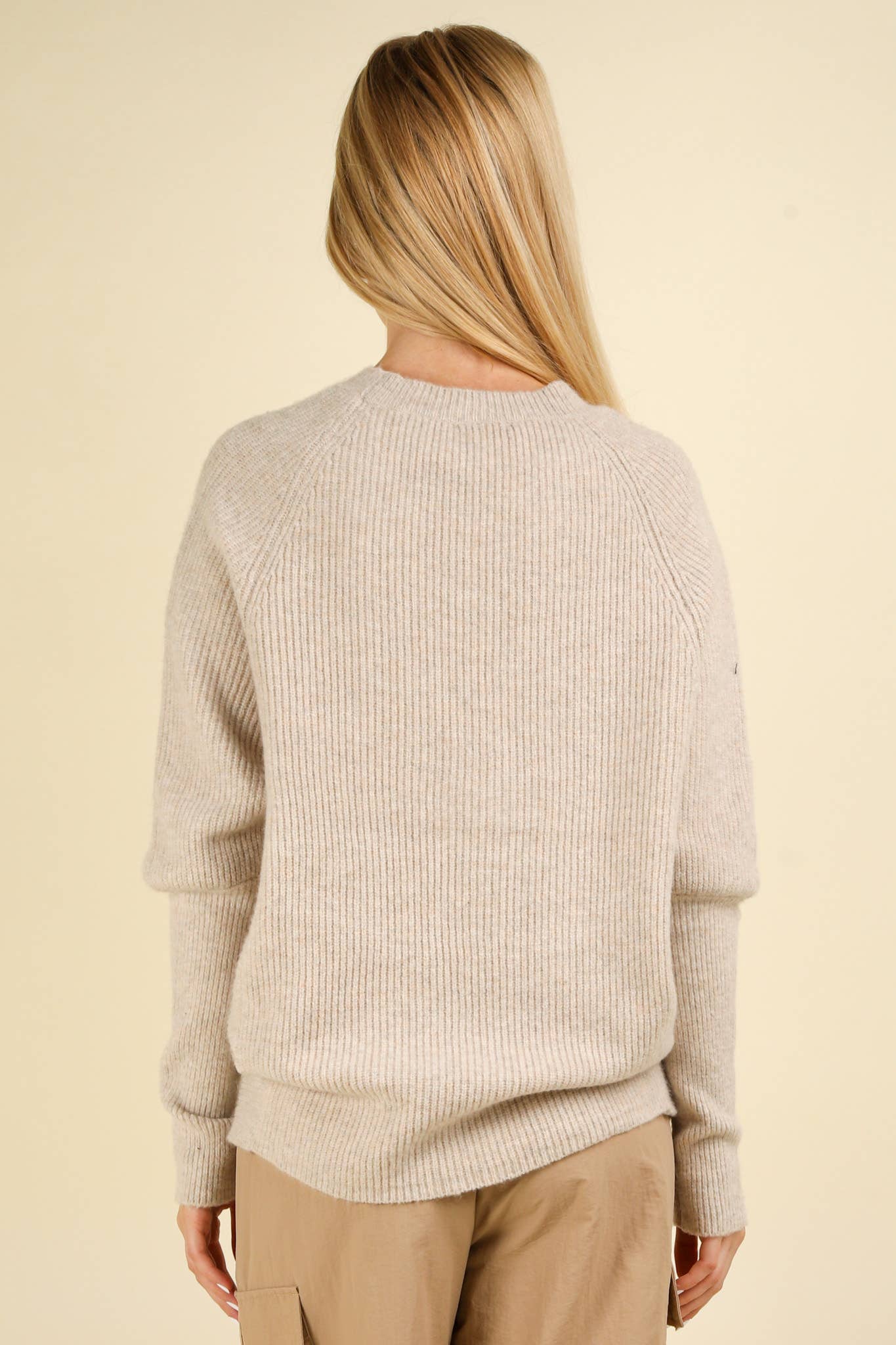 OATMEAL Oversized Knit Sweater