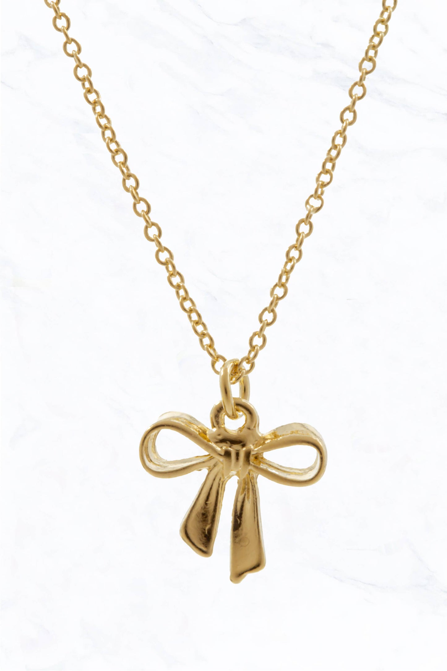 18346-G Petite Bow Pendant Necklace