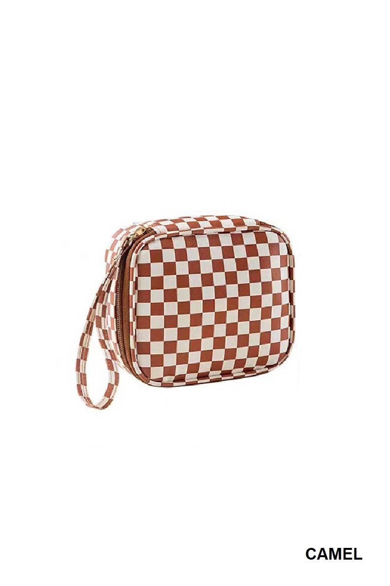 Checkered Makeup Travel Case