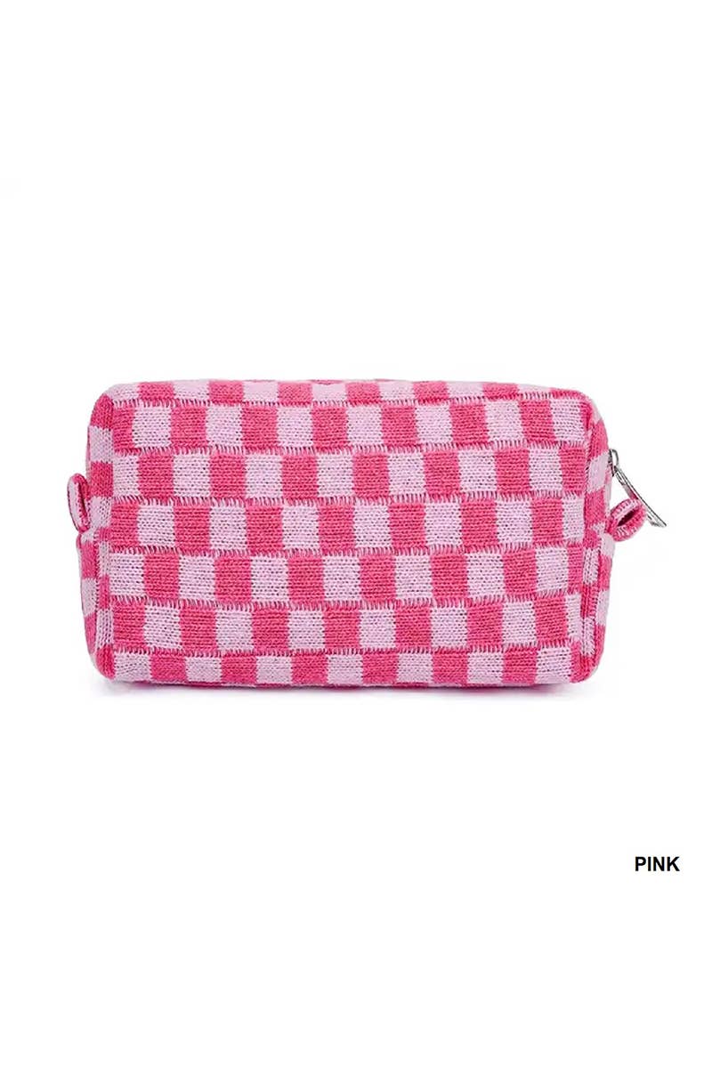 Checkered Makeup Bag