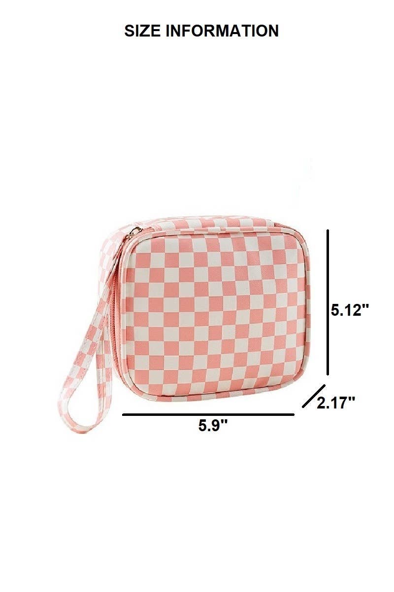 Checkered Makeup Travel Case