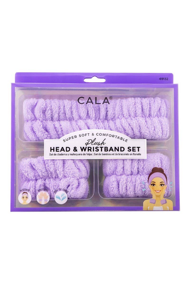 Lavender Plush Headband & Wristband Set