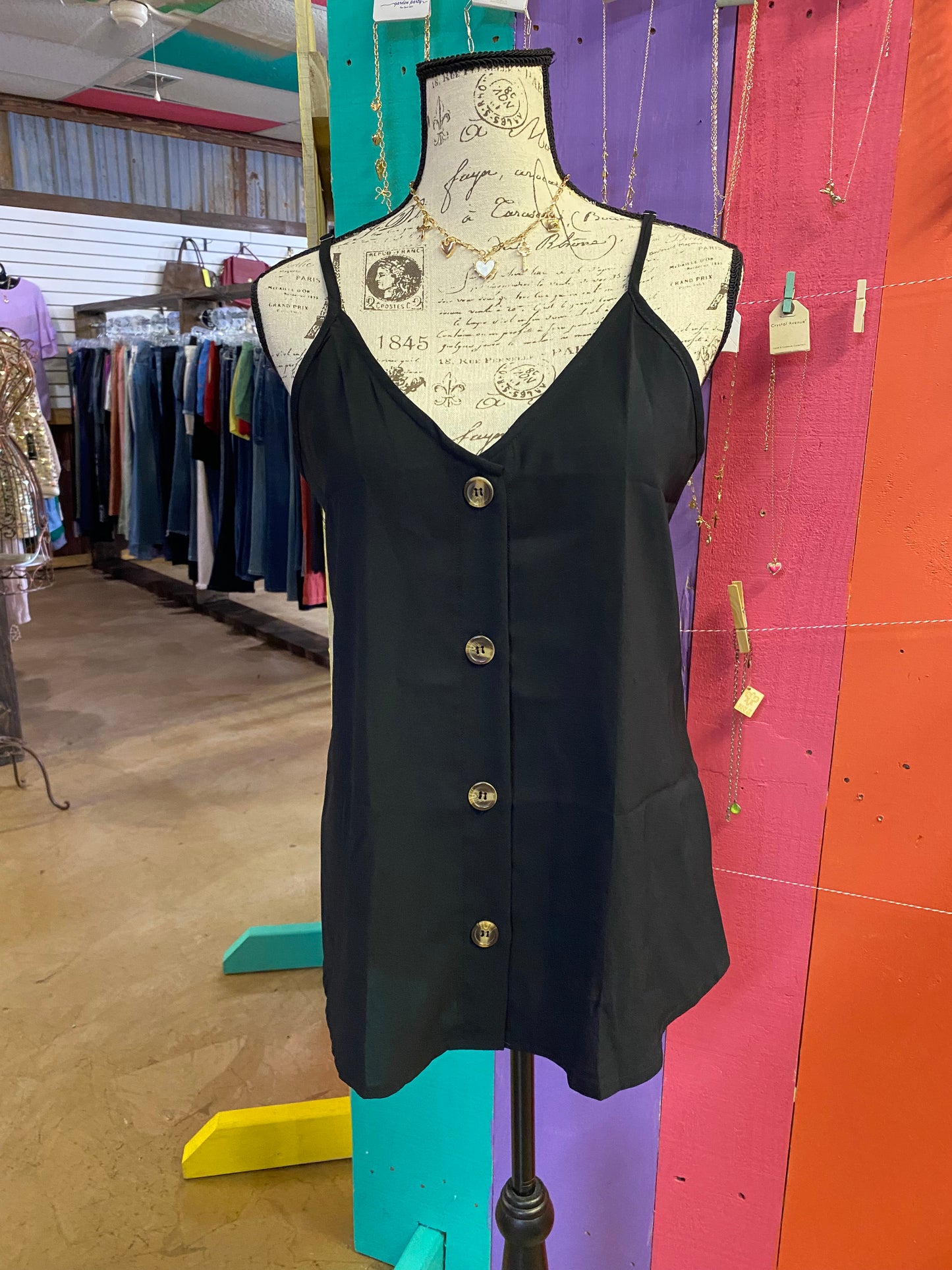 CC BLACK SPAGETTI TOP