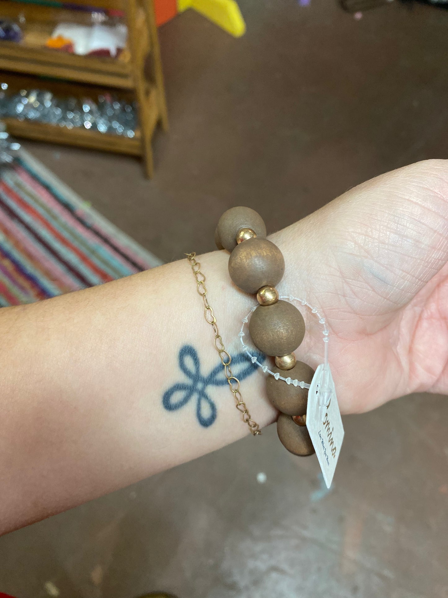 Brown cross bracelet QB2273WGWSBR