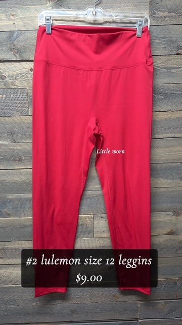 #2 LULU SIZE 12 LEGGINS RED