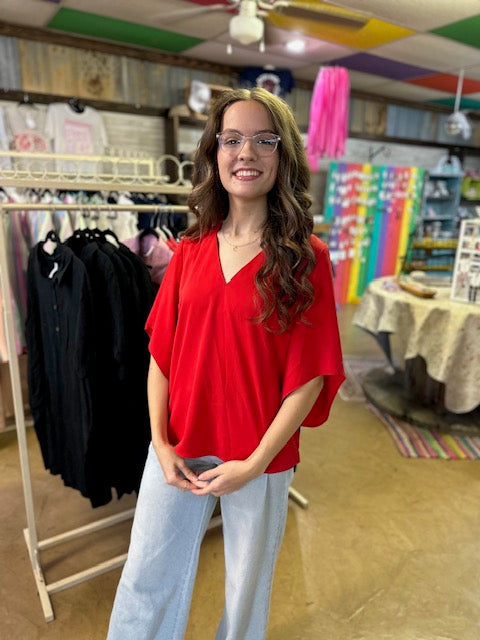 CC MAROON 3/4 SLEEVE TOP