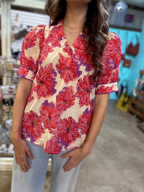 CC PINK/PURPLE FLORAL TOP