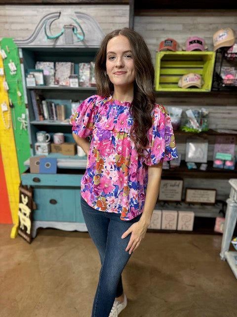 CC MULTI-FLORAL TOP