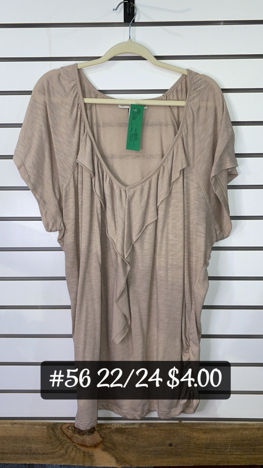 #56 22/24 Tan Dress Top