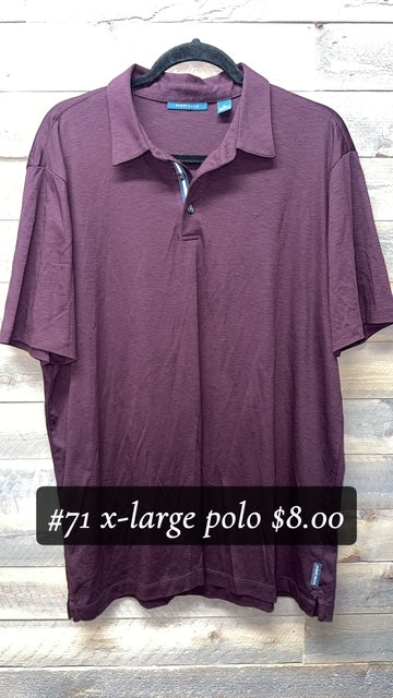 #71 XL MAROON POLO