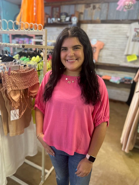 CC PINK LINEN ZENANA CROP