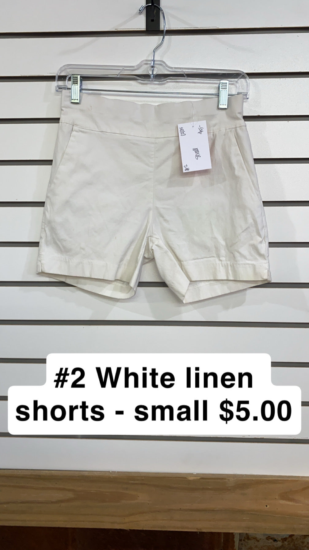 #2 White Linen Shorts with Elastic Band