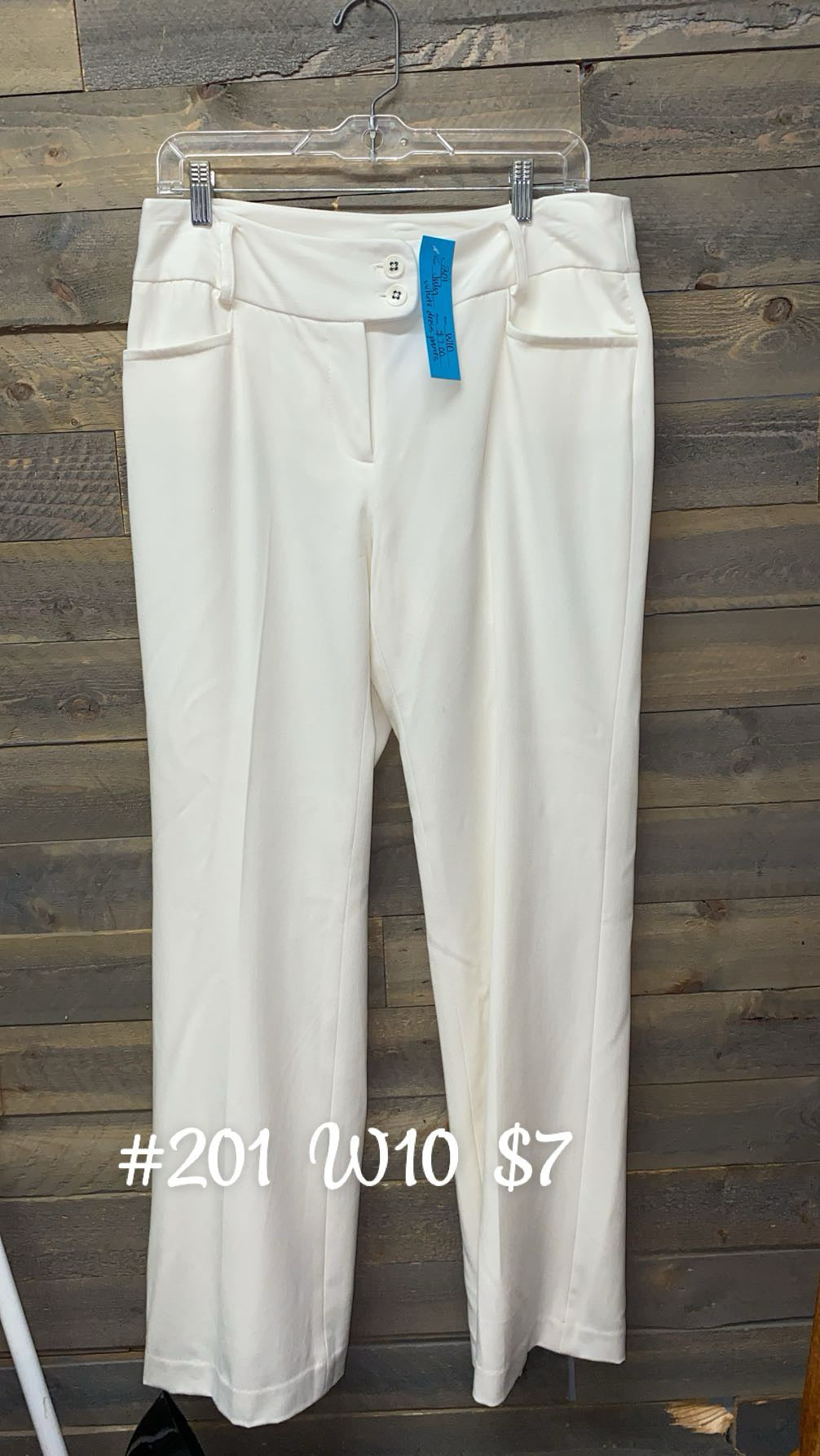 #201 WHITE DRESS PANTS SIZE W10