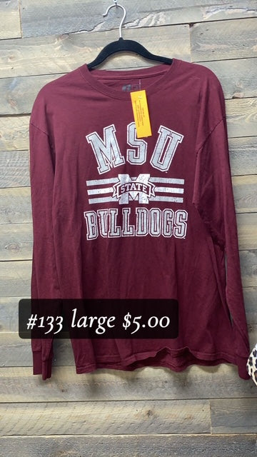 #133 LARGE MSU LS TEE