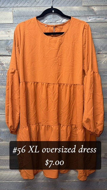 #56 XL ORANGE OVERSIZED DRESS