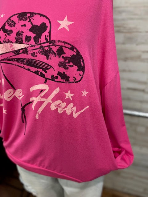 Yee Haw Pink Long Sleeve