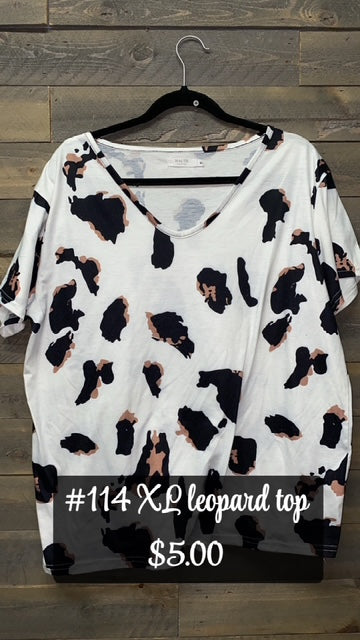 #114 XL WHITE LEO TOP
