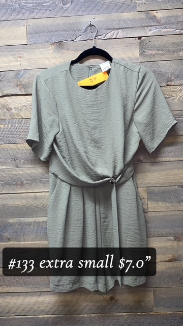 #133 XS OLIVE GREEN ROMPER