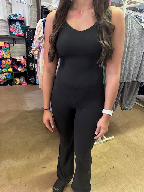 CC BLACK ATHLETIC JUMPSUIT