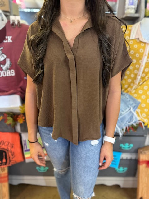 CC BROWN HIGH LOW TUNIC
