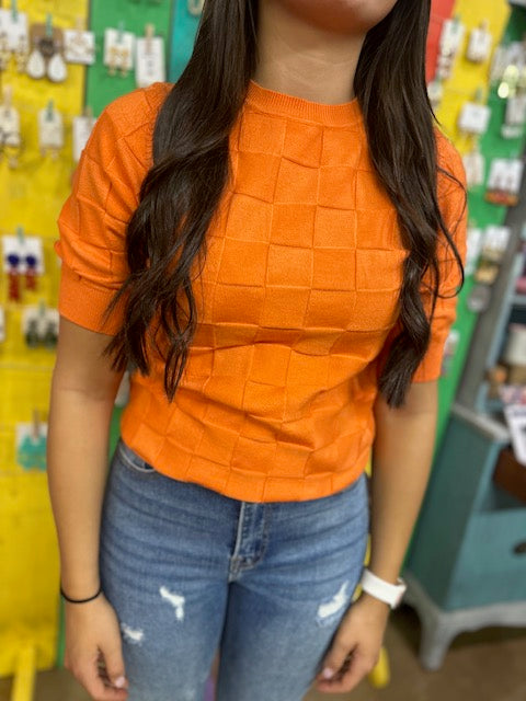 CC ORANGE BOXED SWEATER