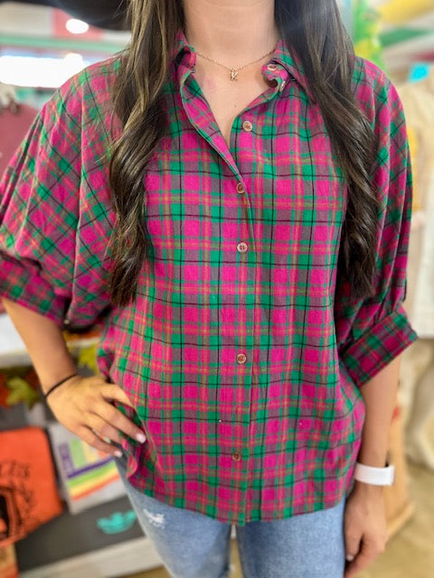 CC PLAID OVERSIZED TUNIC