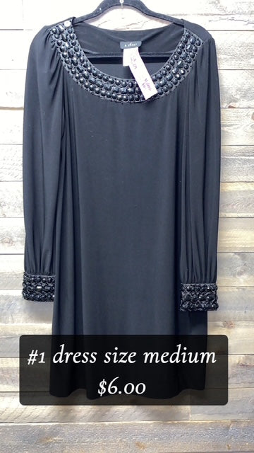 #1 MEDIUM BLACK DRESS WITH GEMS