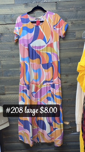 #208 LARGE ZENANA COLORFUL DRESS