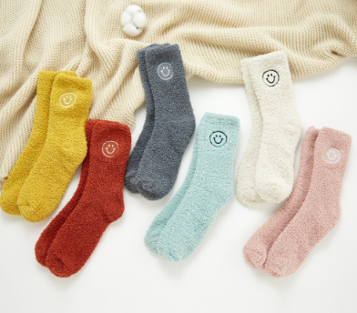SOFT PLUSH HAPPY FACE SOCKS