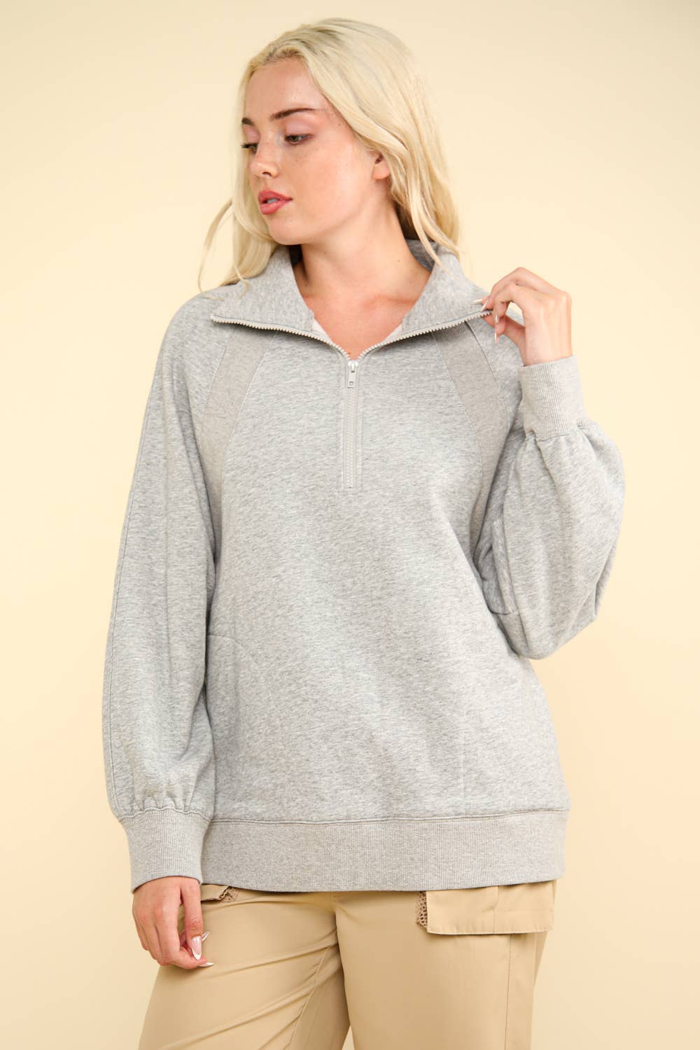 Oversized Sweatshirt Henley
