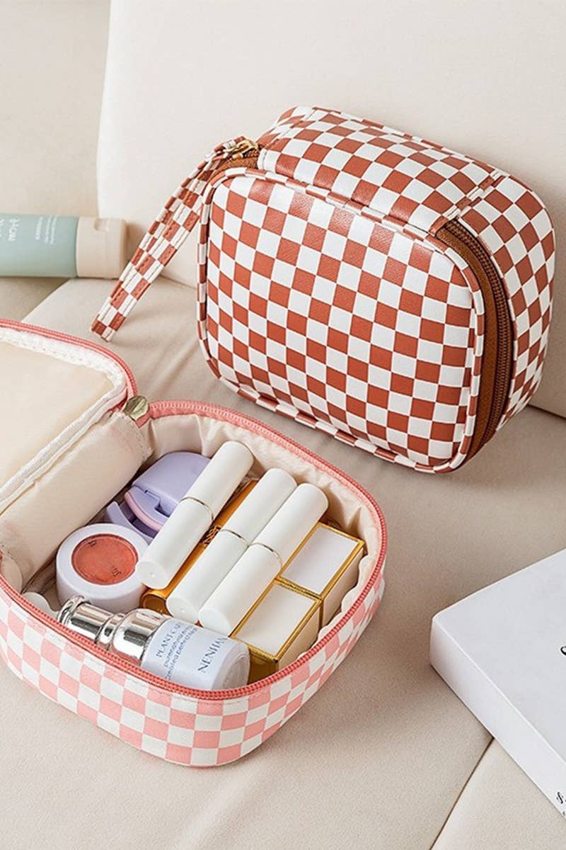 Checkered Makeup Travel Case
