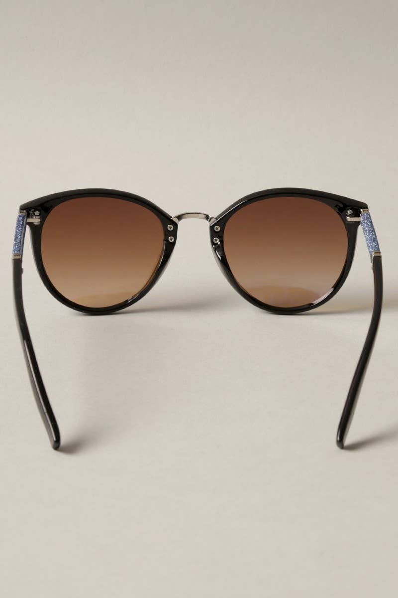 Women's Round Glitter Sunglasses