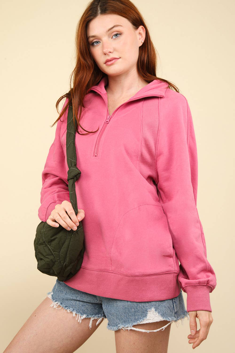 Oversized Sweatshirt Henley