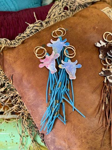 X555B Blue Cow Keychain