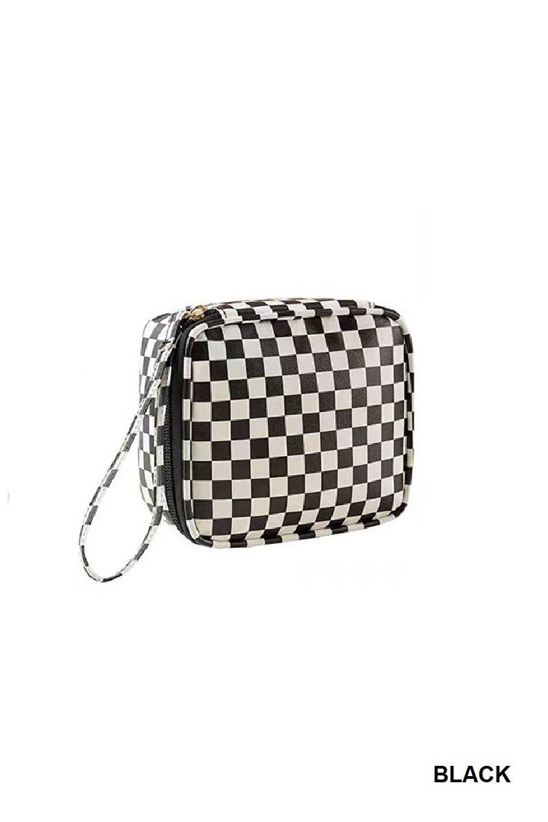 Checkered Makeup Travel Case