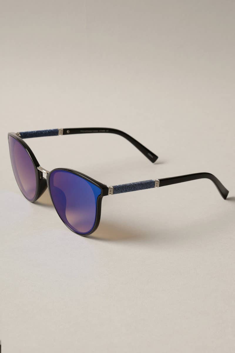 Women's Round Glitter Sunglasses
