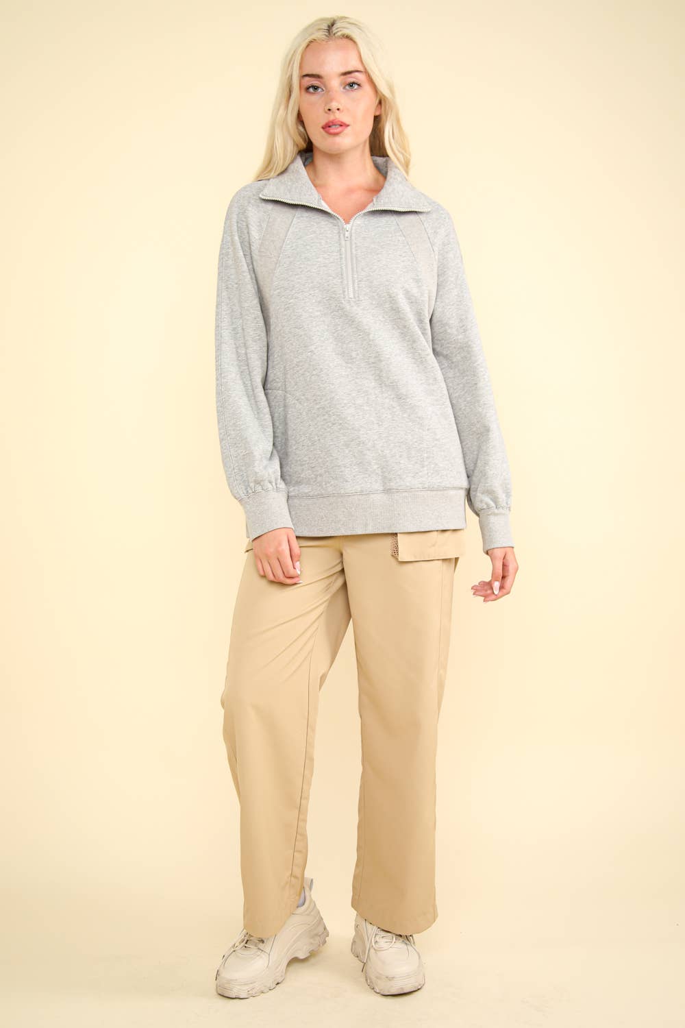 Oversized Sweatshirt Henley