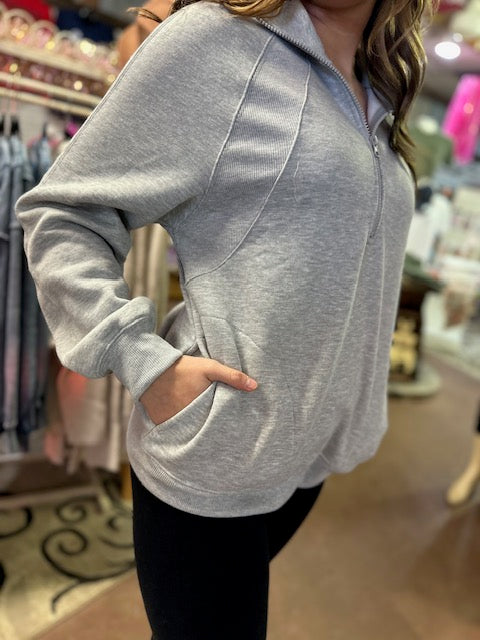 Oversized Sweatshirt Henley