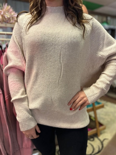 OATMEAL Oversized Knit Sweater