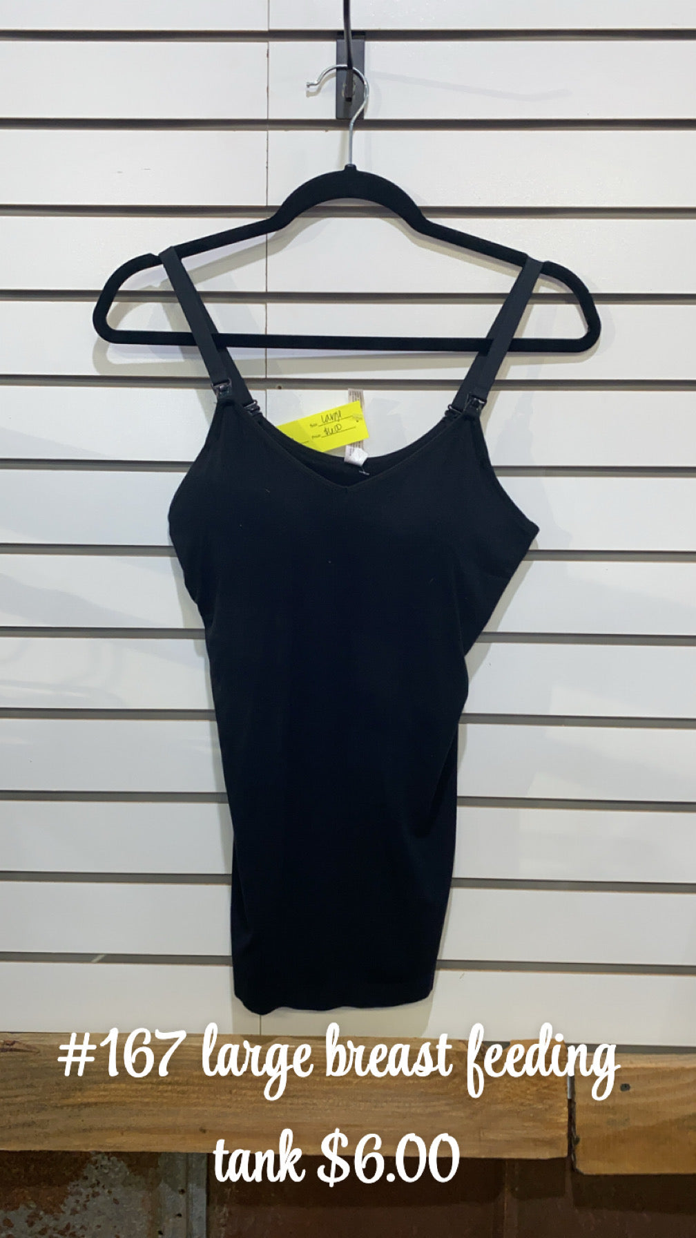 #167 LARGE MATERNITY BLACK TANK